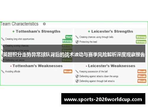 英超积分走势异常球队背后的战术波动与赛季风险解析深度观察报告